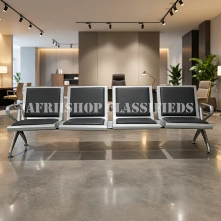 Benches; Modern 4-Seater Comfortable Stainless Steel Waiting Chair