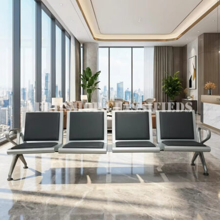 Benches; Modern 4-Seater Comfortable Stainless Steel Waiting Chair