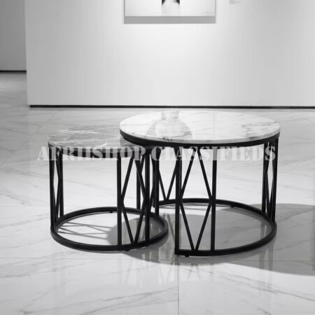 Coffee Tables; Modern Design Home Round Metal Legs Coffee Table