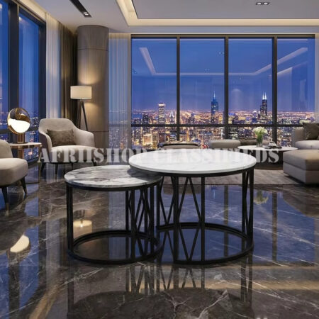 Coffee Tables; Modern Design Home Round Metal Legs Coffee Table