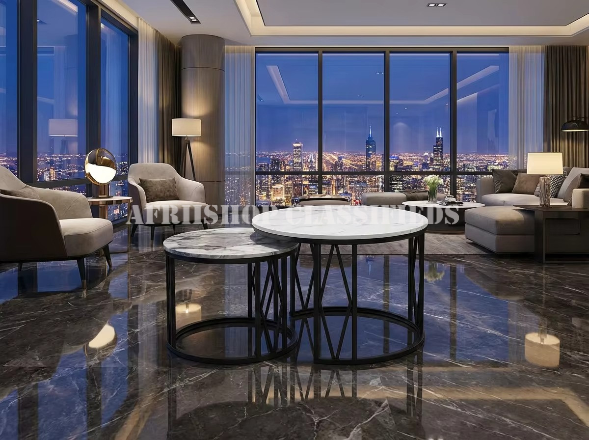 Coffee Tables; Modern Design Home Round Metal Legs Coffee Table