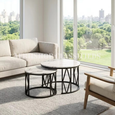 Coffee Tables; Modern Design Home Round Metal Legs Coffee Table