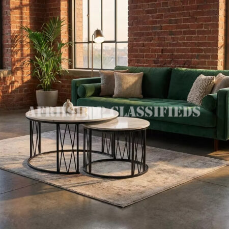 Coffee Tables; Modern Design Home Round Metal Legs Coffee Table