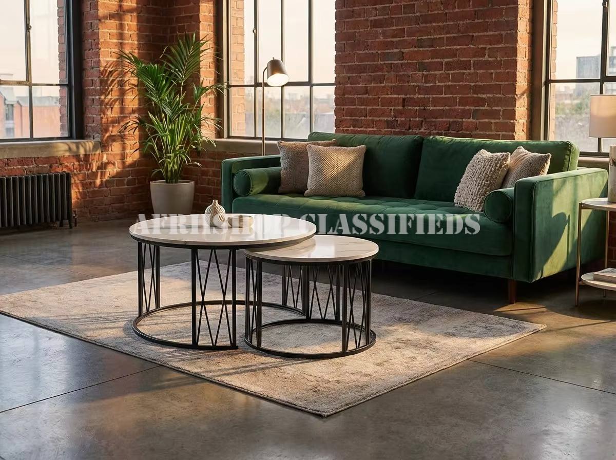 Coffee Tables; Modern Design Home Round Metal Legs Coffee Table