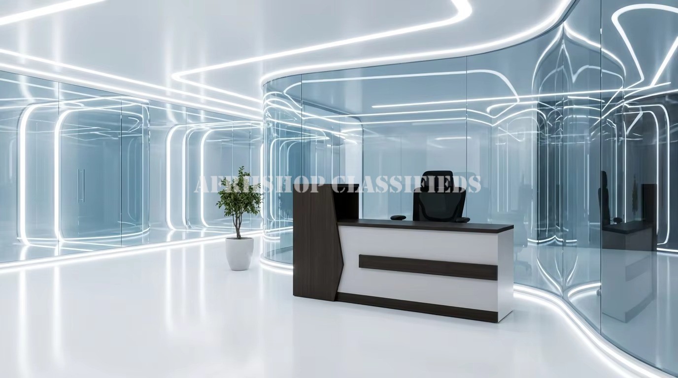 Reception Tables; Customized Logo Modern Reception Desk