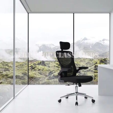 Office Chairs; Executive Mesh Swivel Height Adjustable High Backrest Chair
