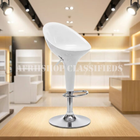 Home Chairs; Plastic Height Adjustable Counter Height White Bar Stool