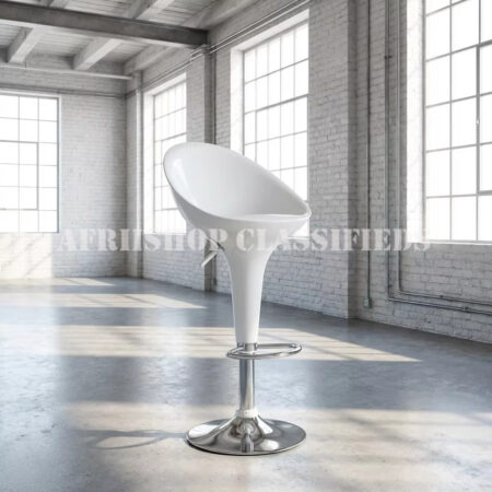 Home Chairs; Plastic Height Adjustable Counter Height White Bar Stool