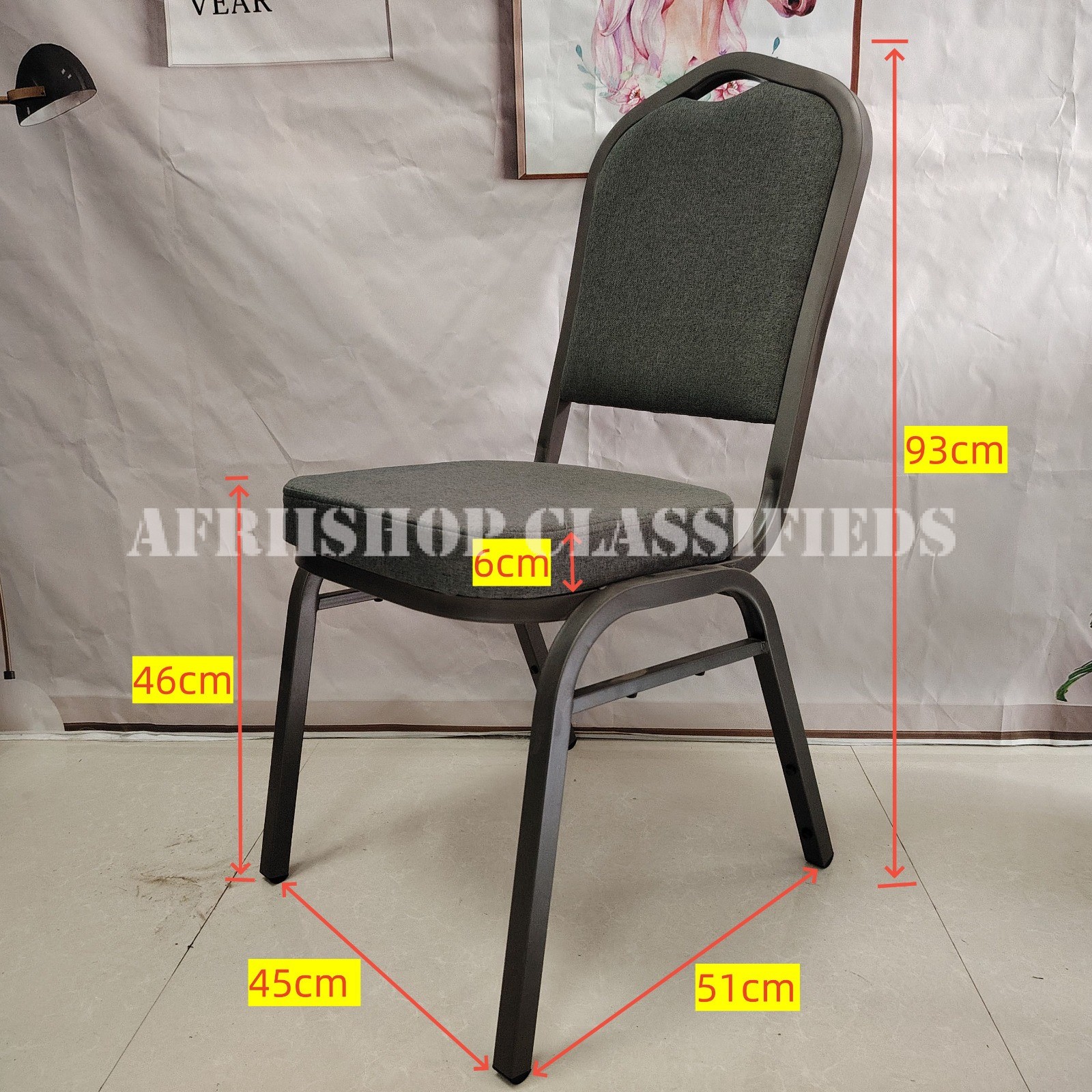 Conference Chairs; High-backed Stackable Stainless Steel Banquet Chair