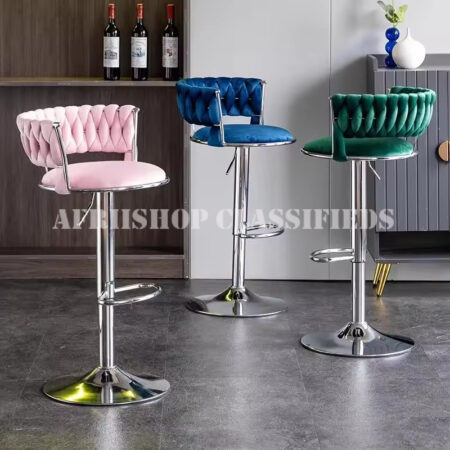 Bar Stool: Velvet Swivel Bar Chair