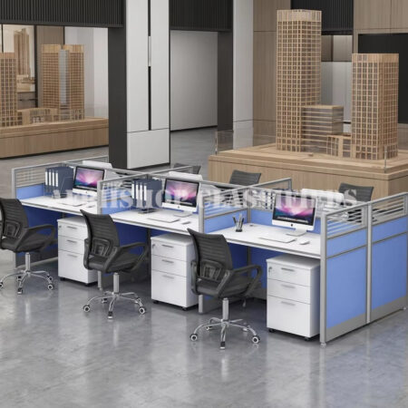 Office Workstations; L -Shaped Office Computer 6-Seater Workstation