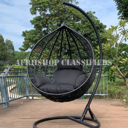 Home Chairs; Patio Single Seat Hanging Chair With Stand
