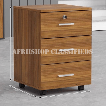 Office Cabinet: 3 Drawer Brown File Cabinet