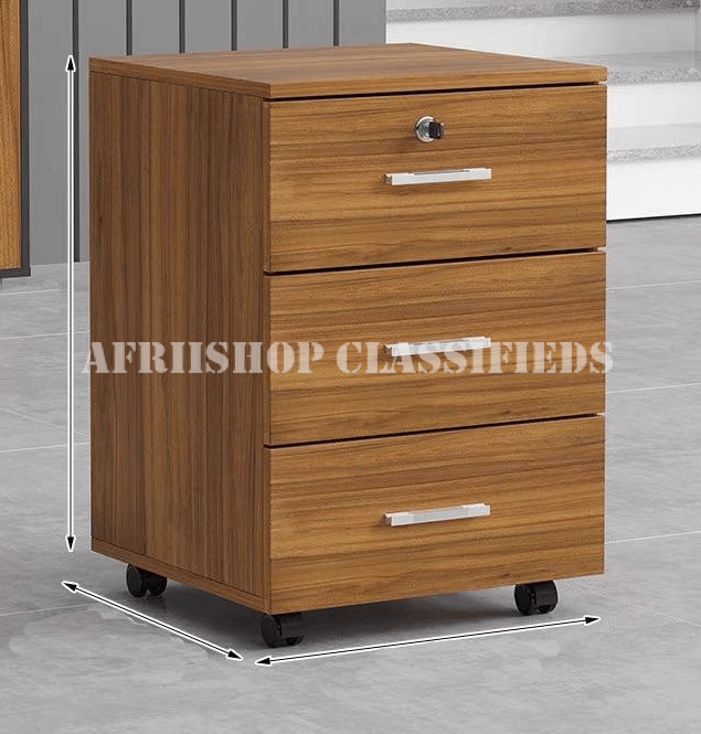 Office Cabinet: 3 Drawer Brown File Cabinet