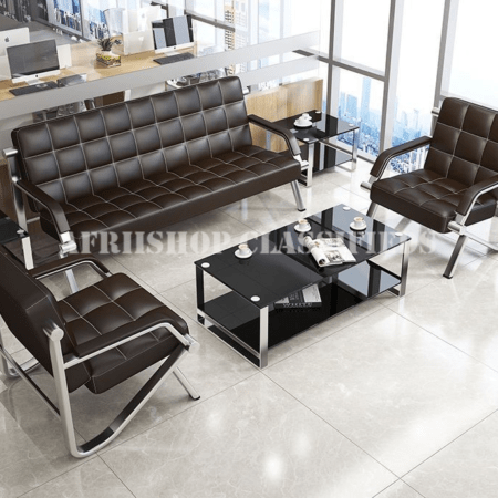 Office Sofa: 5 Seater Black Office Sofa