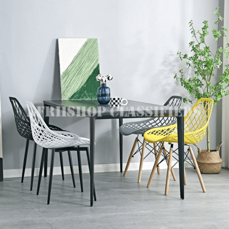 Wooden Legs Plastic Dining Chair