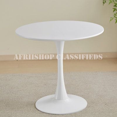 Dining Table; Modern Round Dining Table with White Marble Top