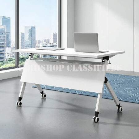 Office Table; 1.2m White Foldable Table