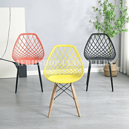 Wooden Legs Plastic Dining Chair