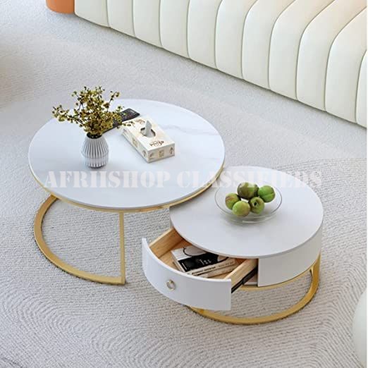 Coffee Table; Space Saving Round Coffee Table Set