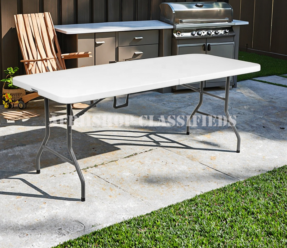 Foldable Table : White Foldable Plastic Dining Table