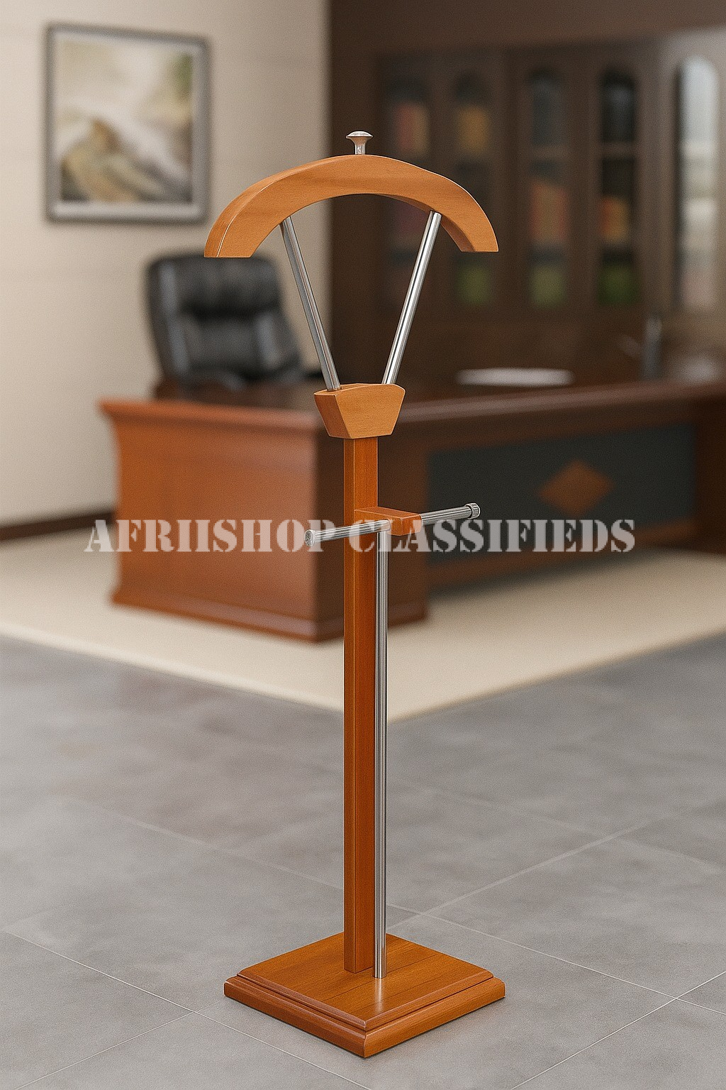 Office Coat Hanger;Mahogany Executive Office Coat Hanger