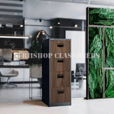 Cabinets; 4-Drawer Metallic Office Cabinet