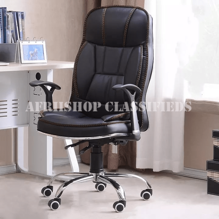 Office Chair; Leather Ergonomic Office Chair