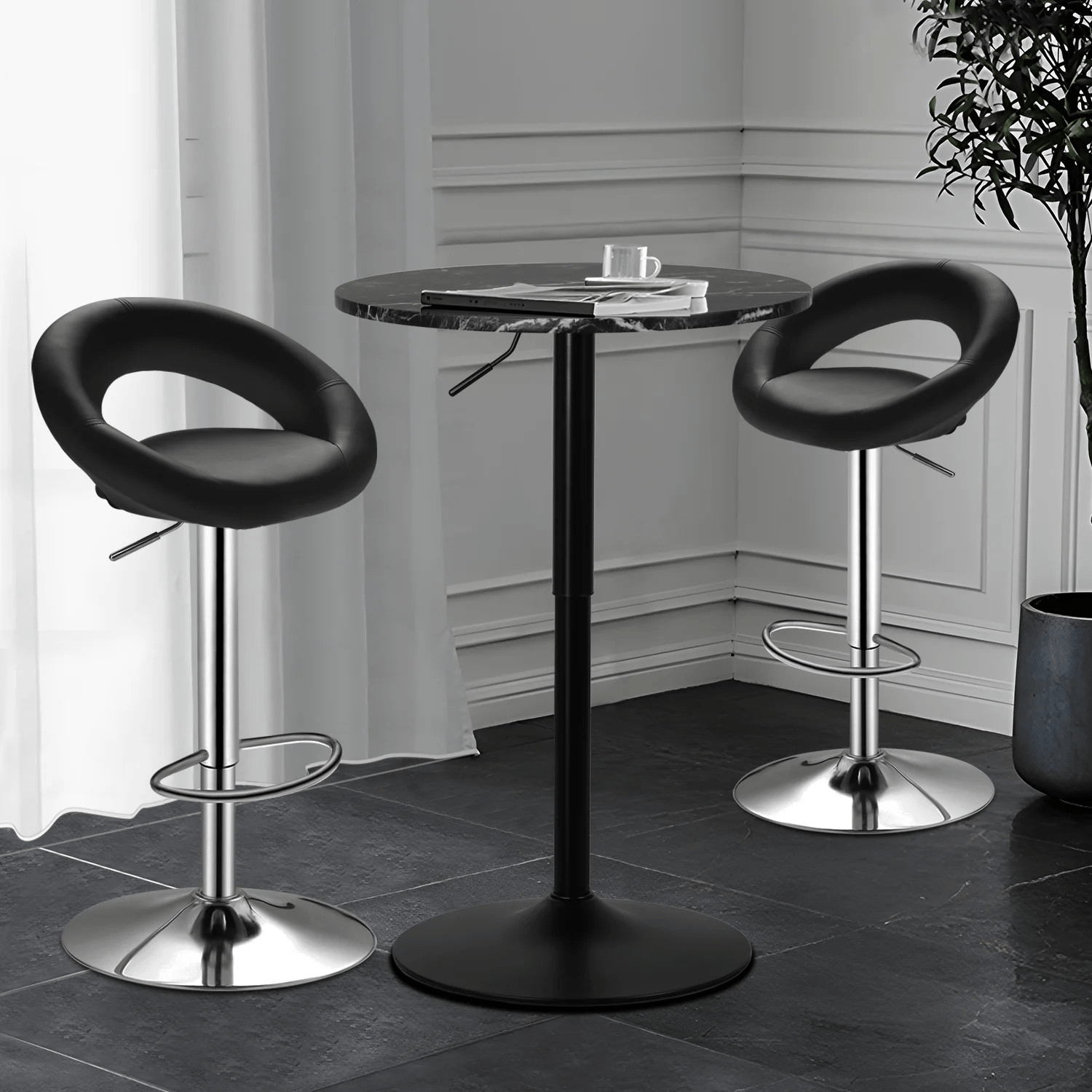 Adjustable Leather Counter Barstools