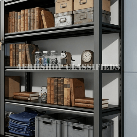 Office Bookshelf: 5 Tier Black Office Cabinet