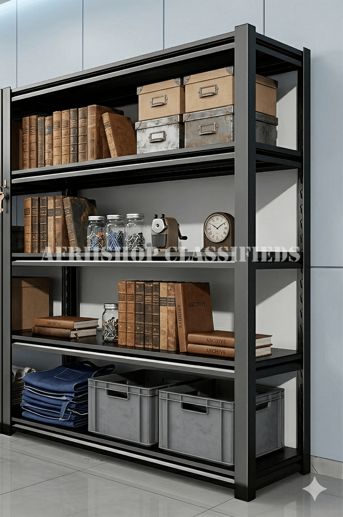 Office Bookshelf: 5 Tier Black Office Cabinet