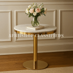 Dining Table; White Round Dining Table