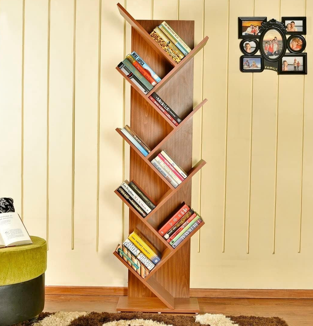 Bookshelf; Tree Shaped Wooden 8 Tier Bookshelf