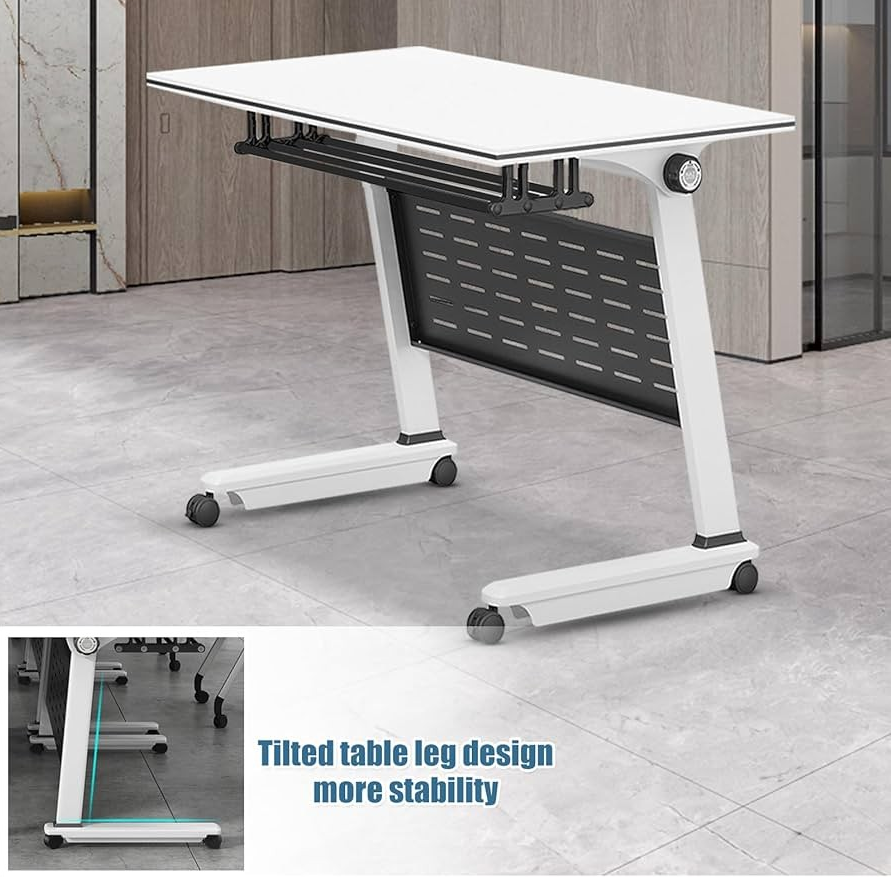 Office Table; Metal Frame Foldable Computer Office Table