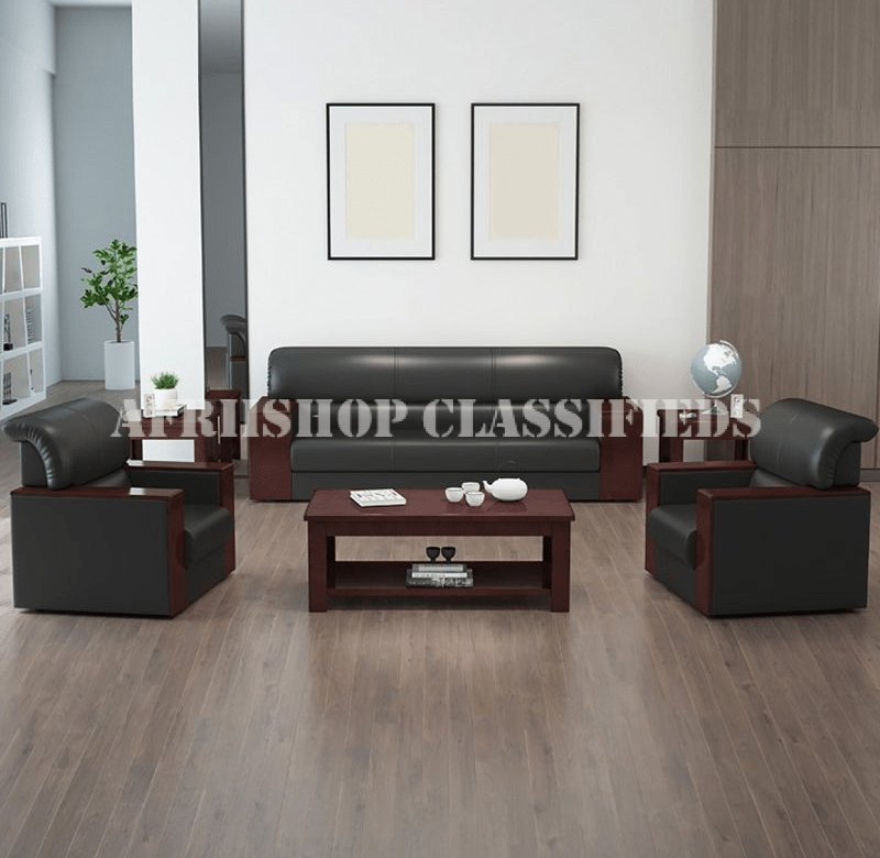 Office Sofa; Leather Waiting 5 Person Office Sofa