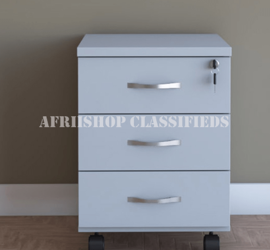 Office Cabinet: 3 Drawer Brown File Cabinet