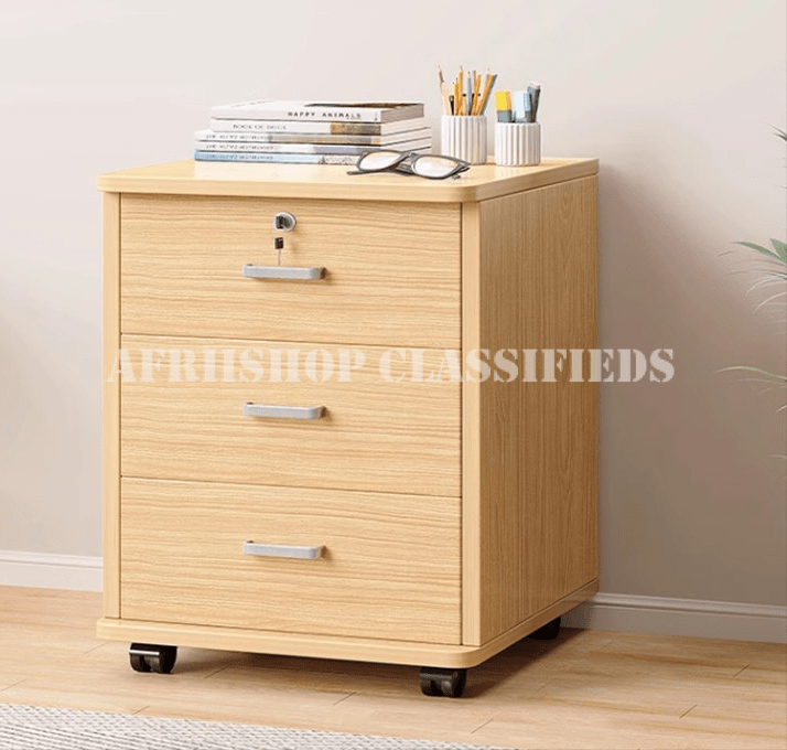 Office Cabinet: 3 Drawer Brown File Cabinet
