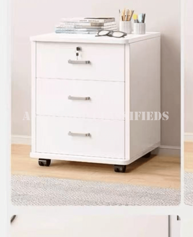 Office Cabinet: 3 Drawer Brown File Cabinet