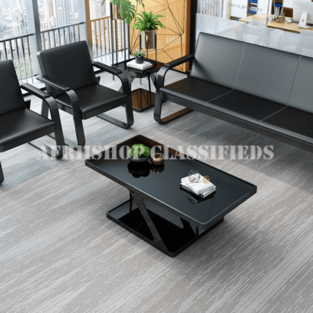 Office Sofa: 5 Seater Black Office Sofa