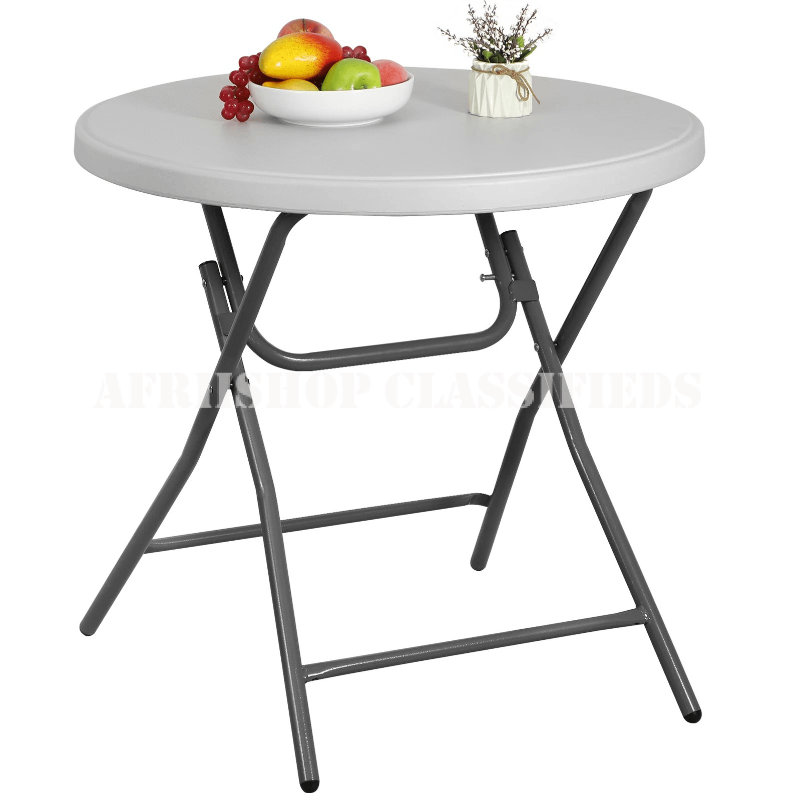 Foldable Table; White Round Folding Plastic Table