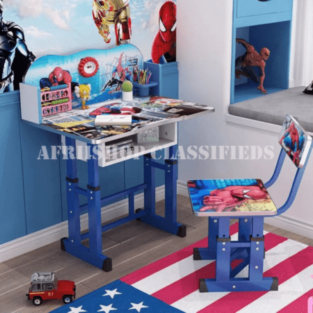 Kid’s Furniture; Adjustable Height Kid’s Desk and Chair