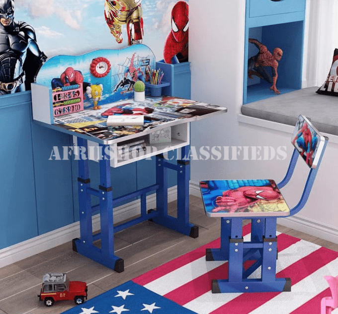 Kid’s Furniture; Adjustable Height Kid’s Desk and Chair