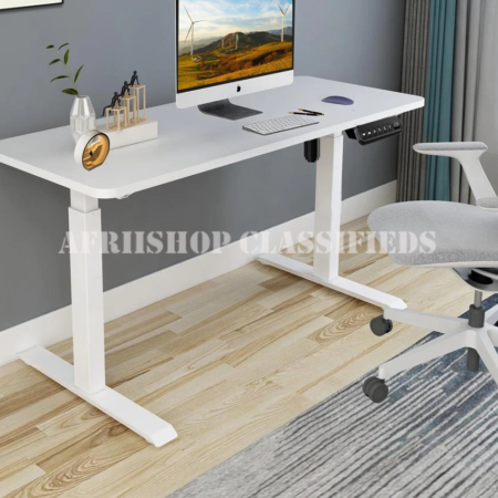 Standing Desk: White Adjustable Standing Office Desk