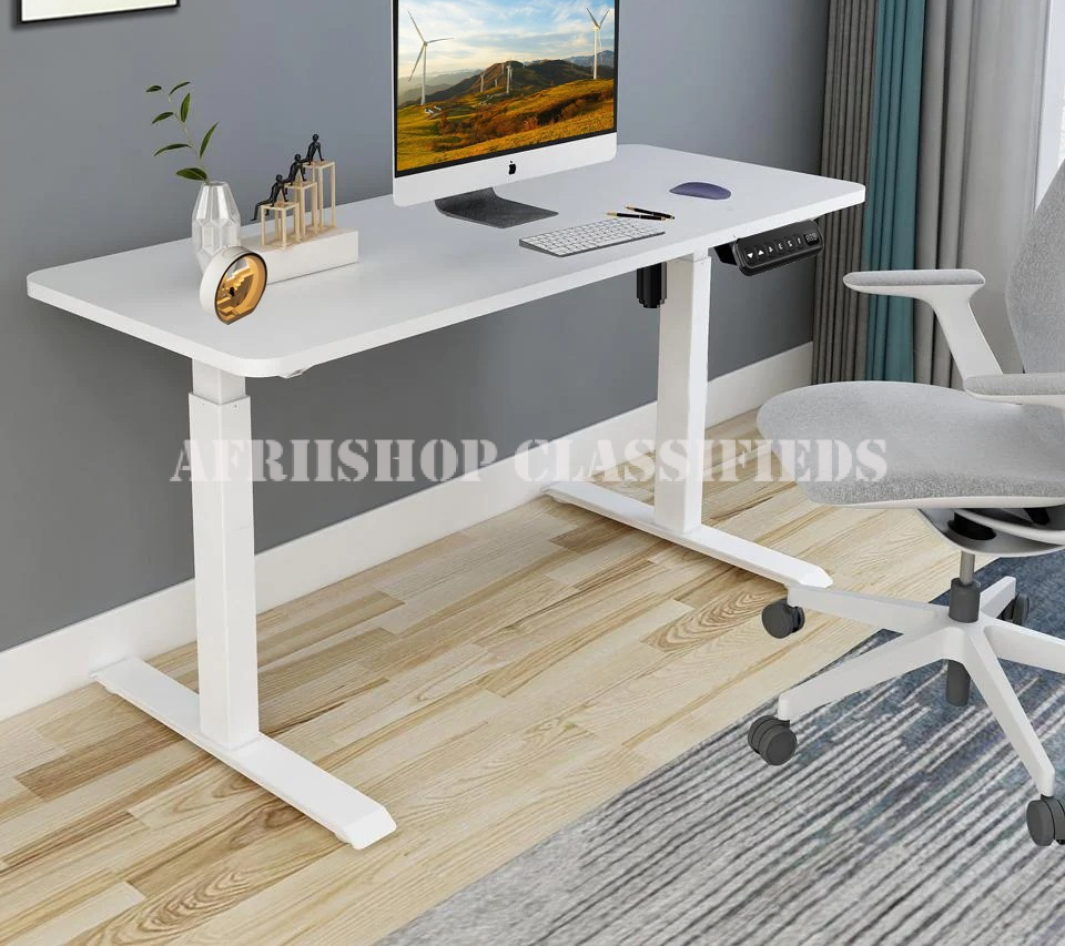 Standing Desk: White Adjustable Standing Office Desk