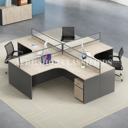 Office Workstation; 4 Way Curve MF Office Workstation