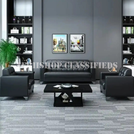 Office Sofas:5-Seater Leather Office Sofa