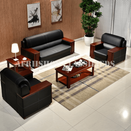 Office Sofa; Leather Waiting 5 Person Office Sofa