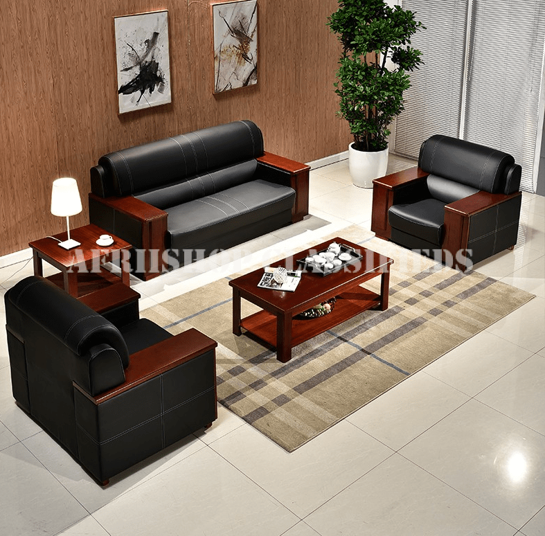 Office Sofa; Leather Waiting 5 Person Office Sofa