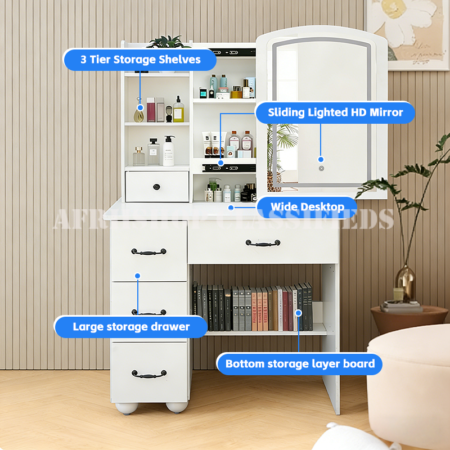 Dressing Table;Vanity Dressing Mirror With Sliding Mirror