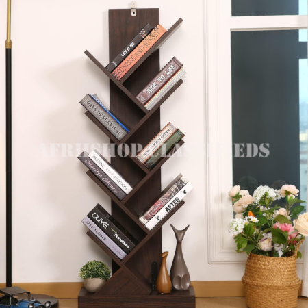 Bookshelf; Tree Shaped Wooden 8 Tier Bookshelf